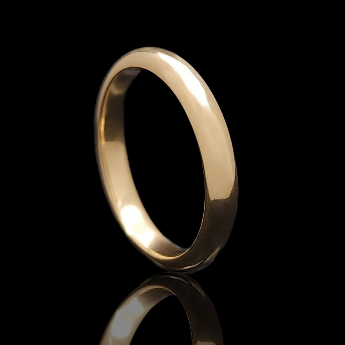 3mm gold domed unisex band
