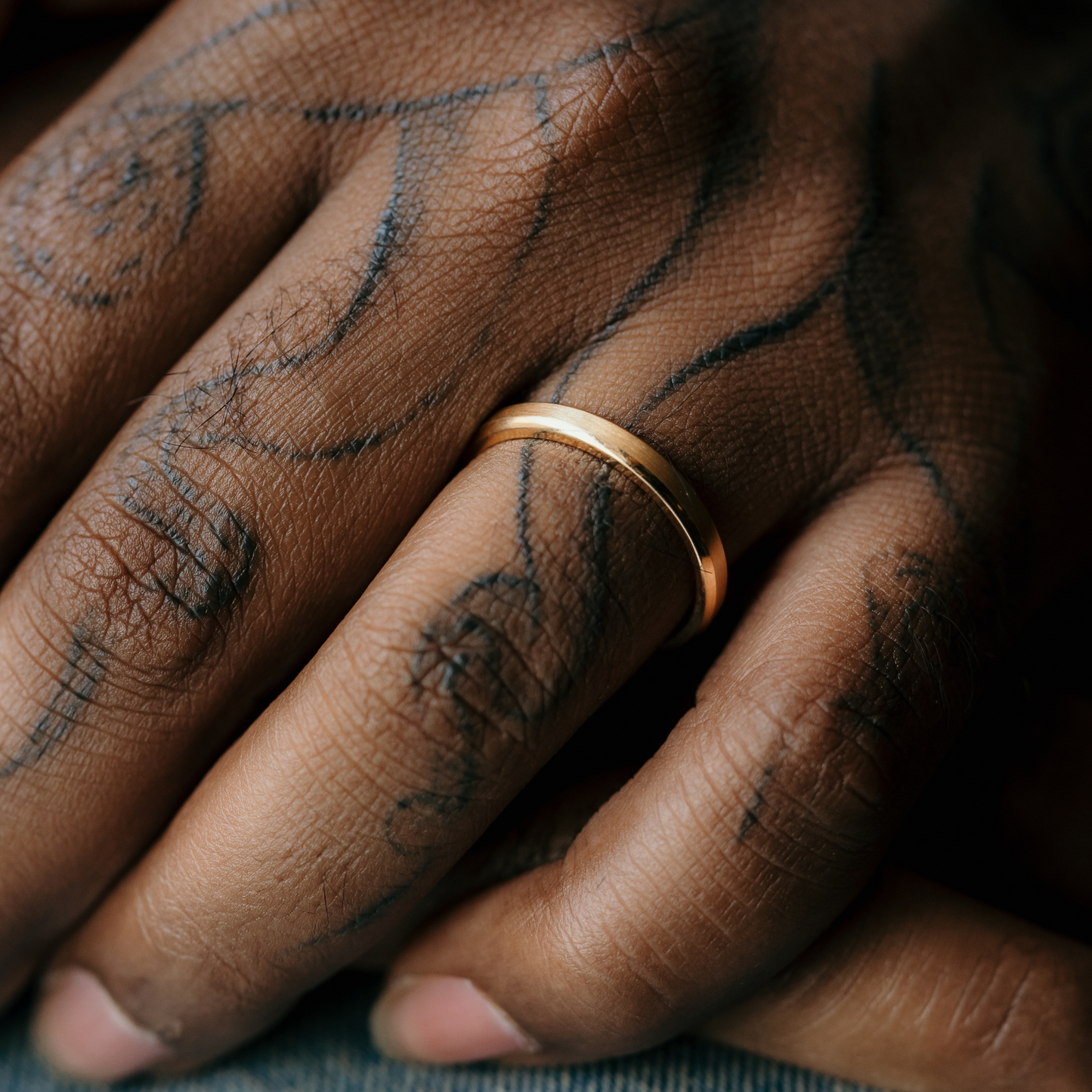 beveled wedding ring in gold for men
