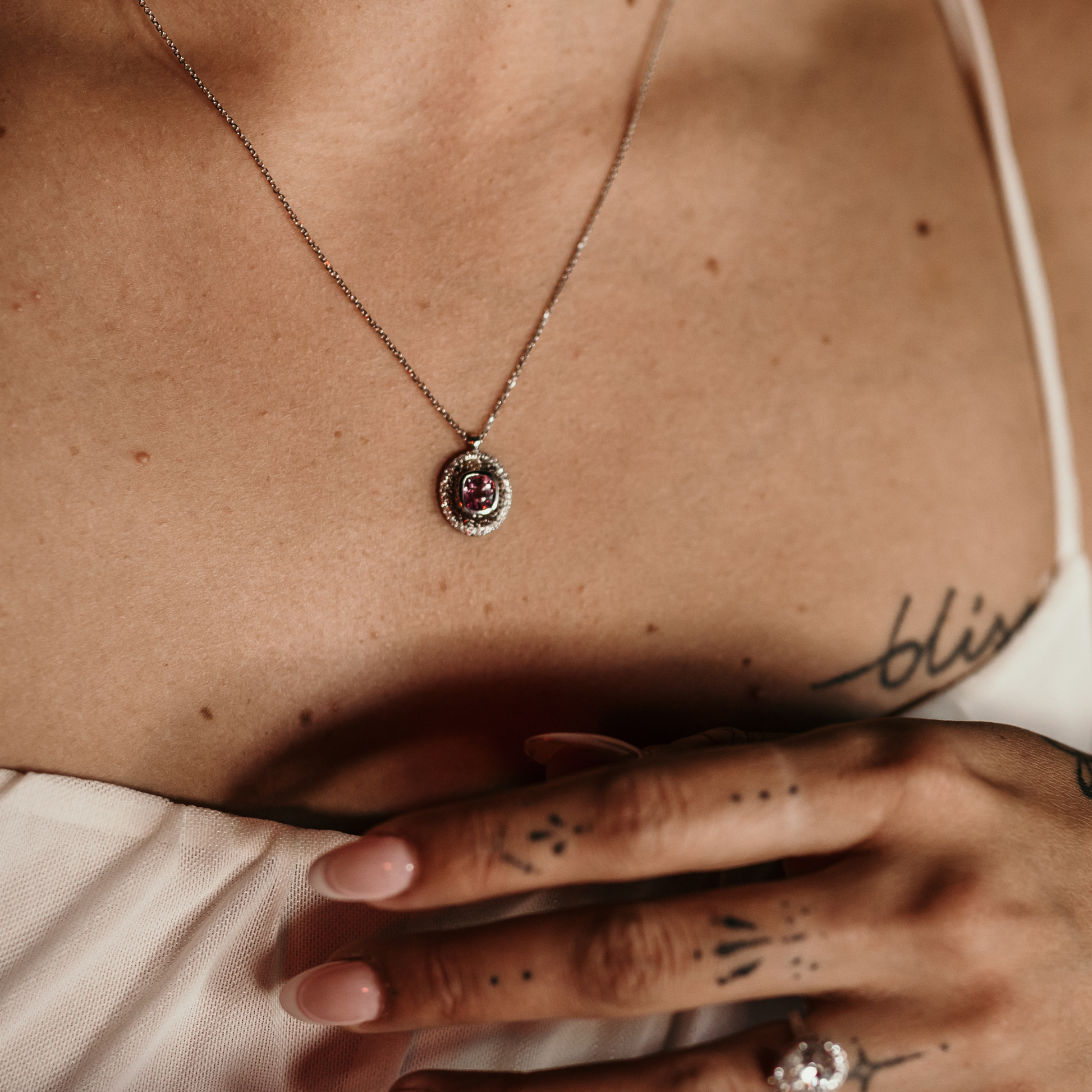 pink necklace