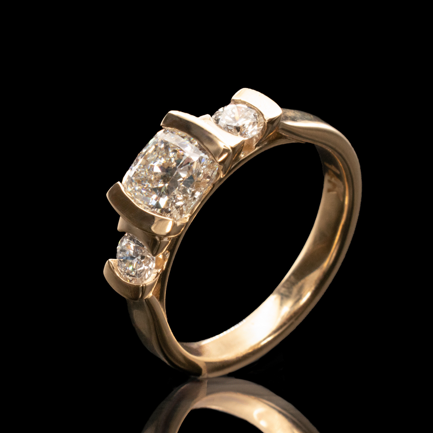 art deco 14k gold diamond engagement