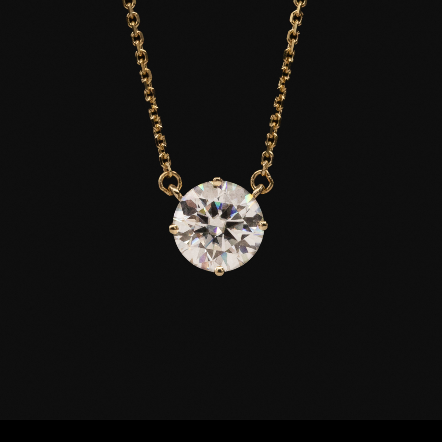 Solitaire diamond pendant necklace in gold