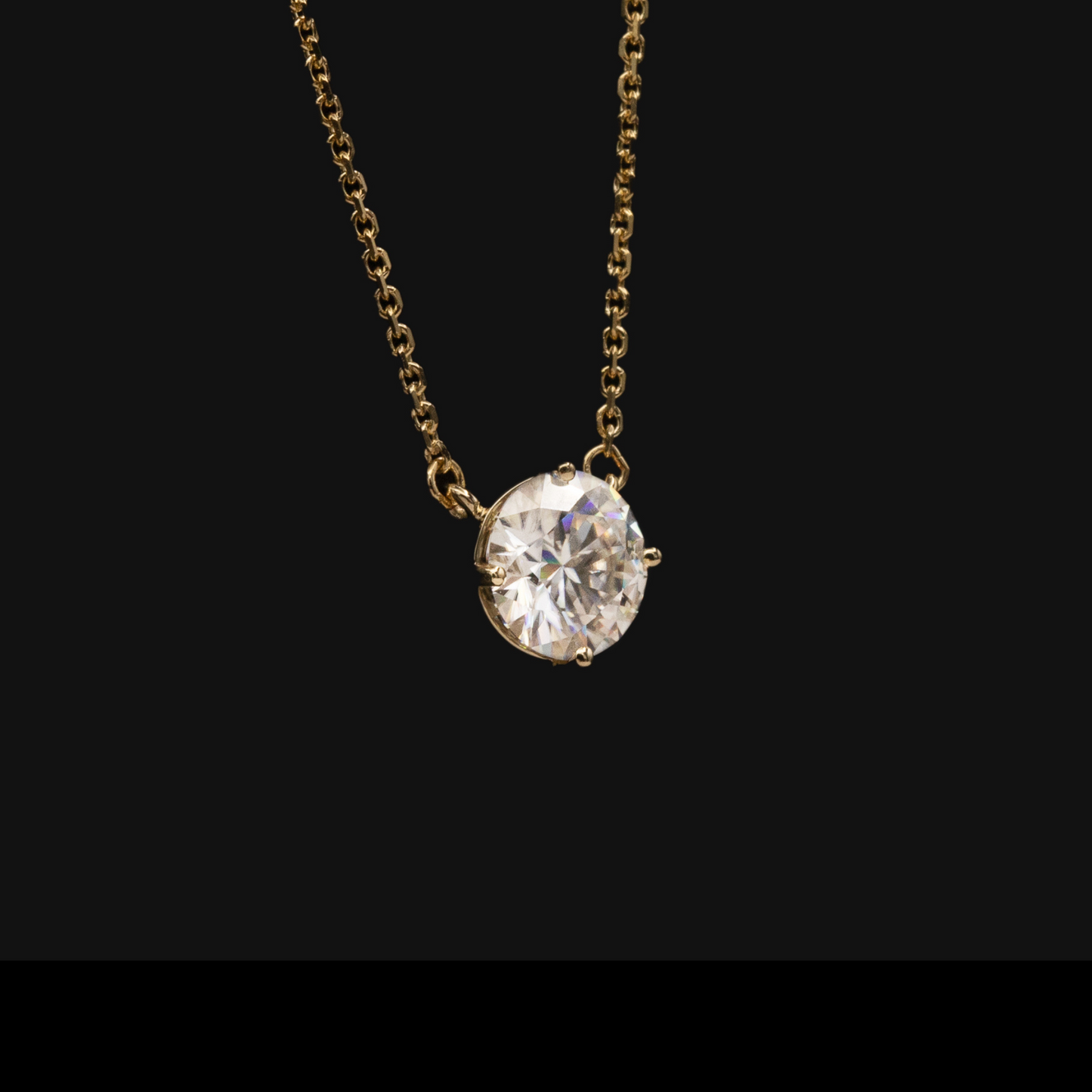 white sapphire pendant necklace in gold
