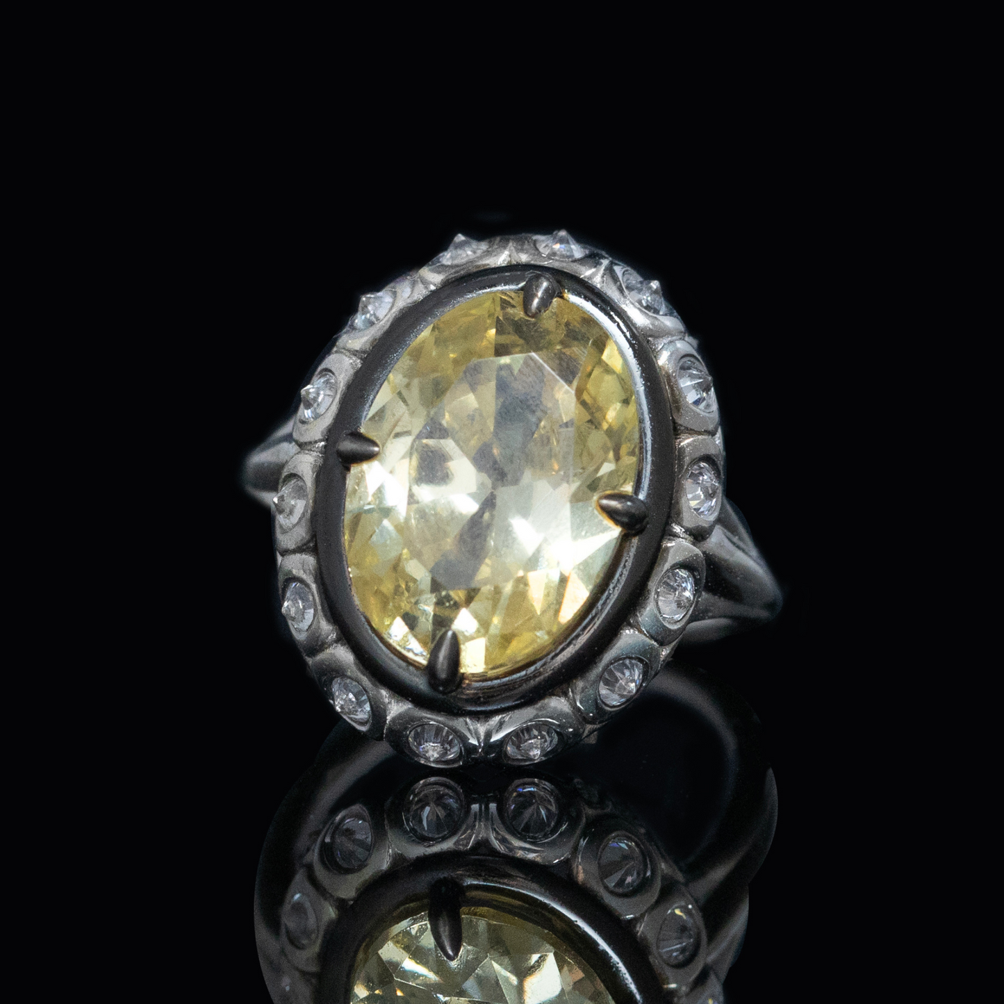 upside down diamond ring art deco style