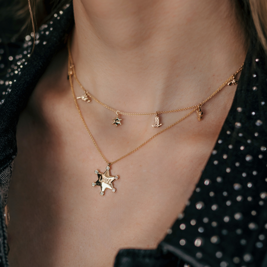 women's western jewelry gold charm necklace