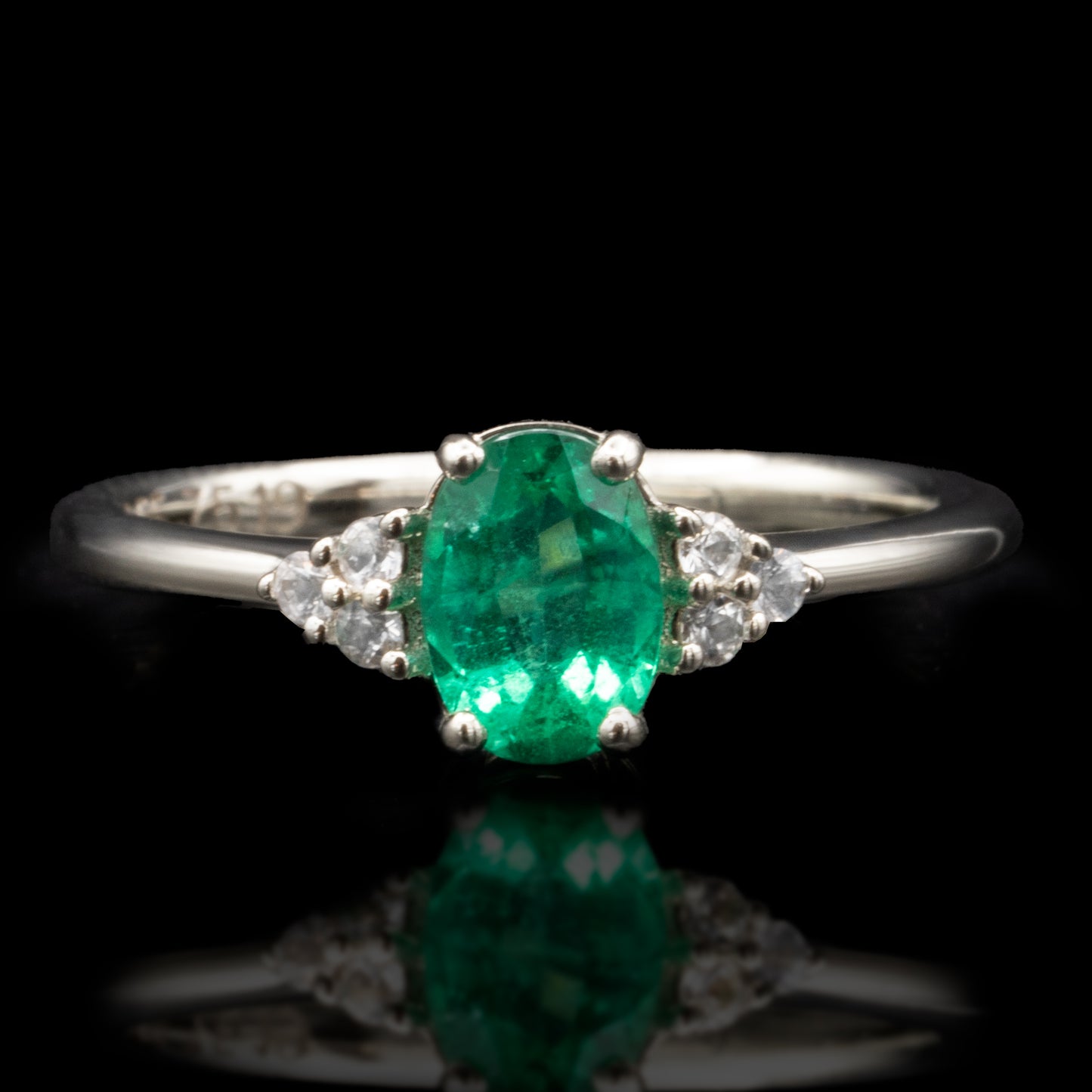 dainty emerald ring in gold