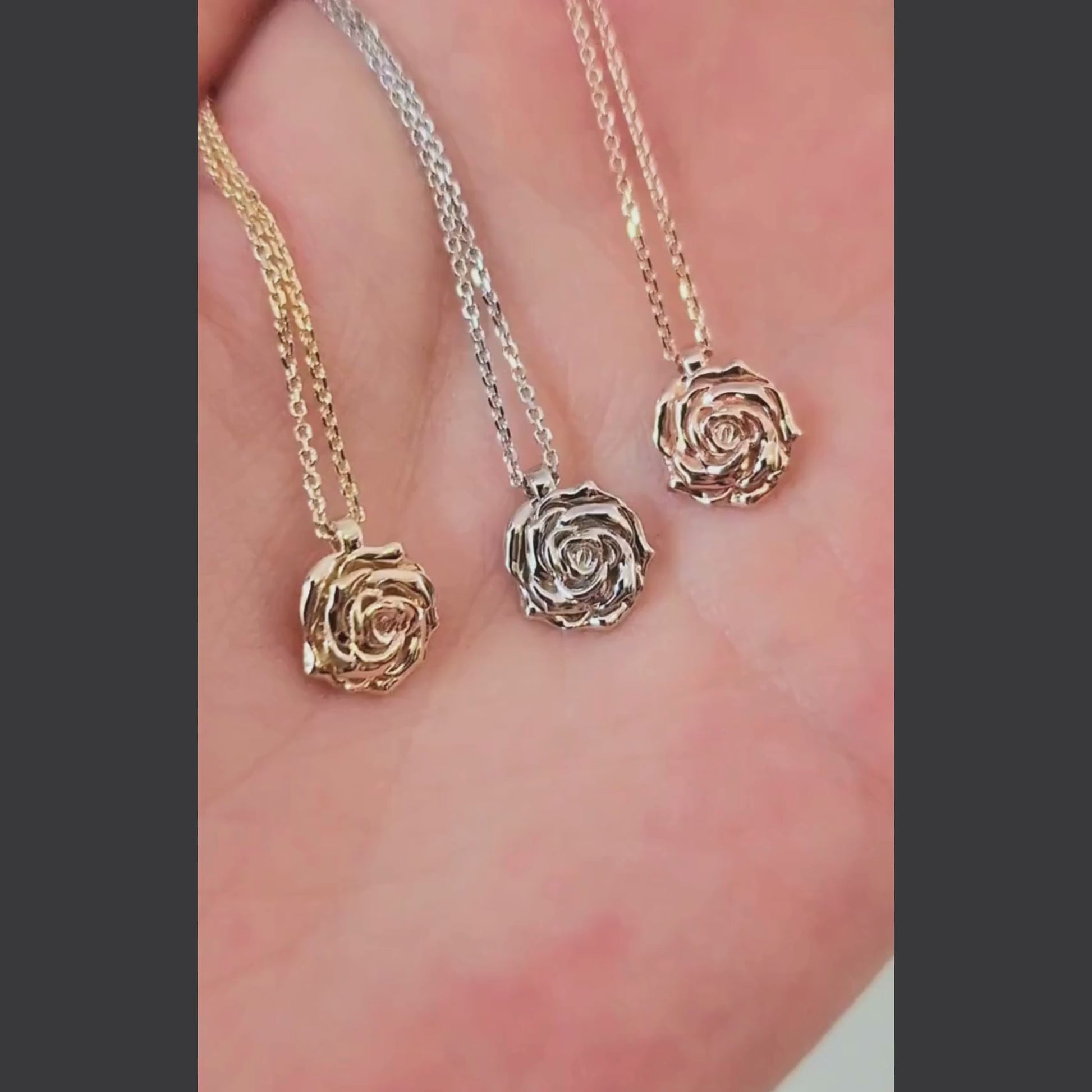 rose pendant 14k gold with ashes cremation jewelry