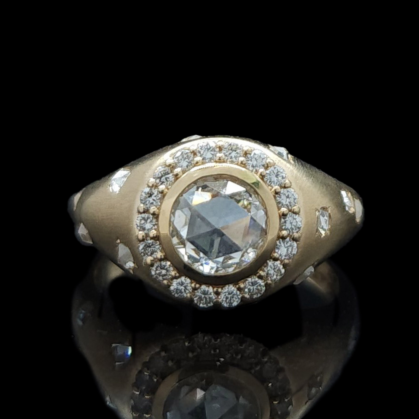 old mine rose cut engagement ring