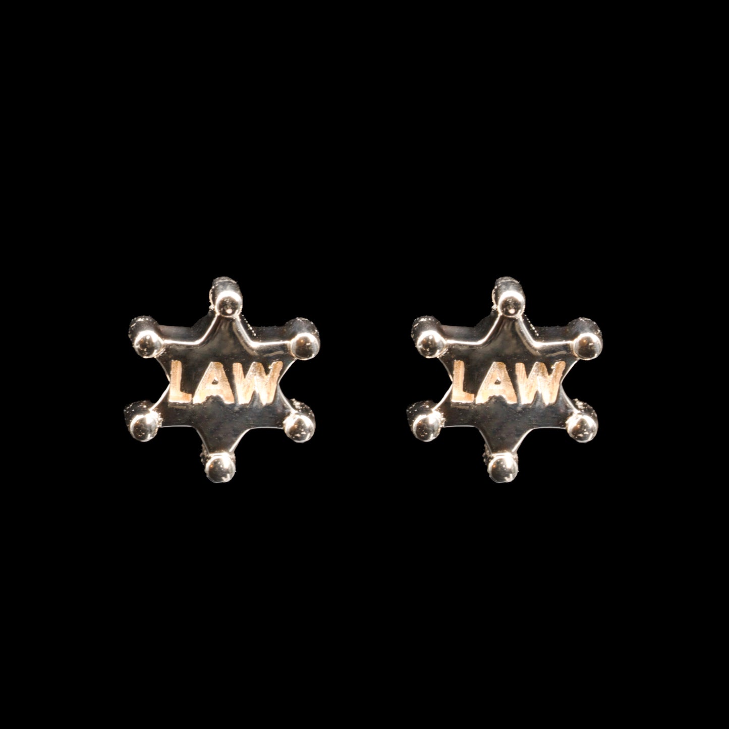 star sheriff badge stud earrings western style