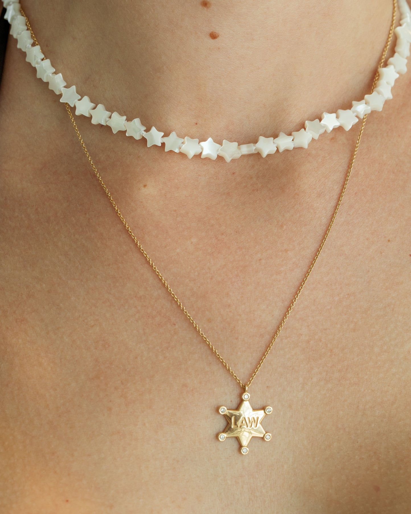 Star Shaped Mother of Pearl Choker