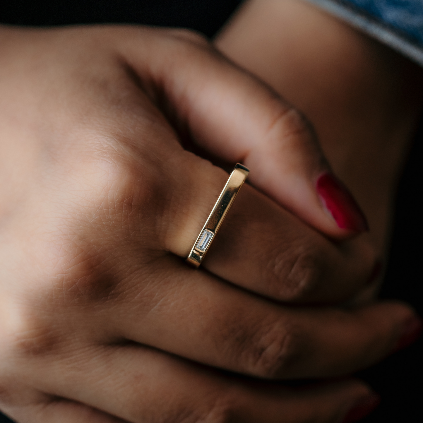 diamond baguette wedding ring