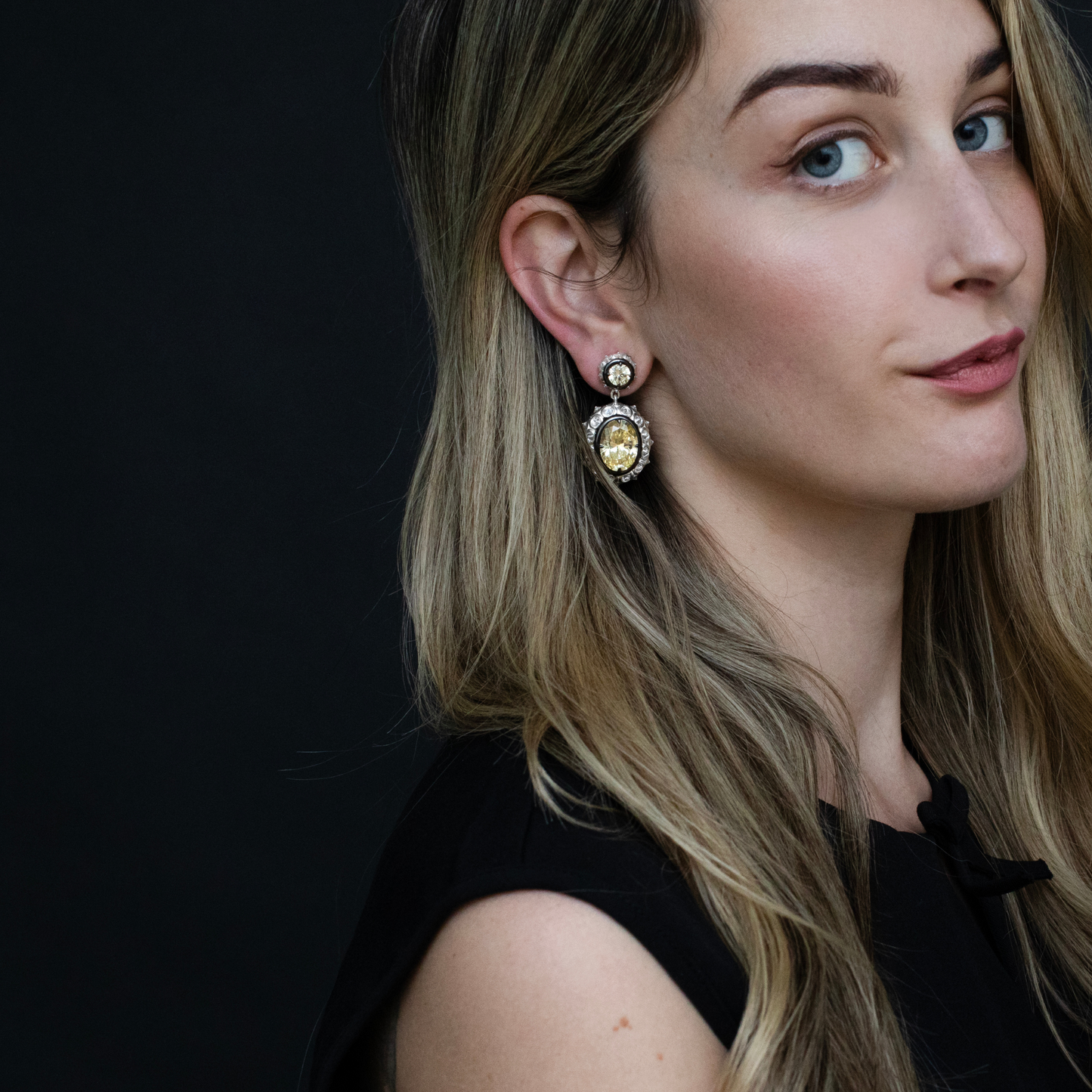 upside down diamond earrings