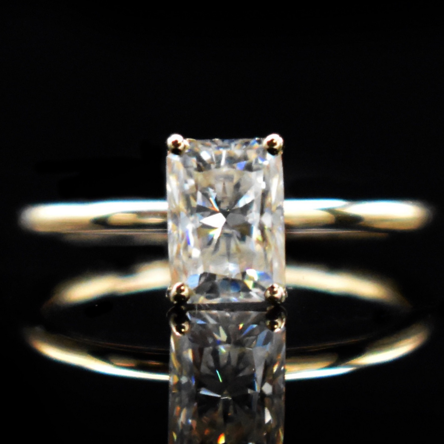 1ct radiant cut diamond solitaire