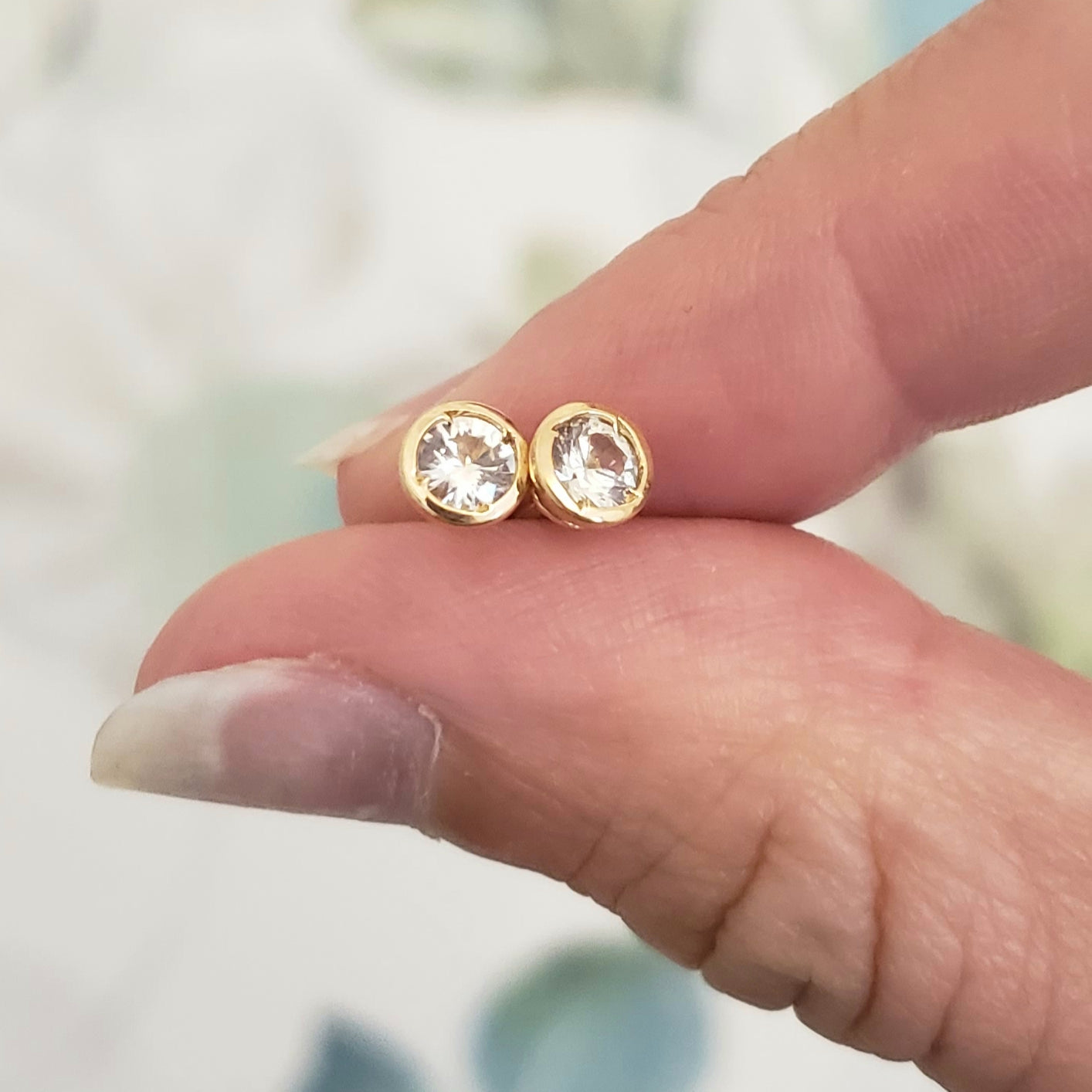 tiny sapphire studs