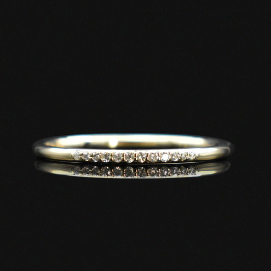 wedding semi-eternity yellow gold diamonds band