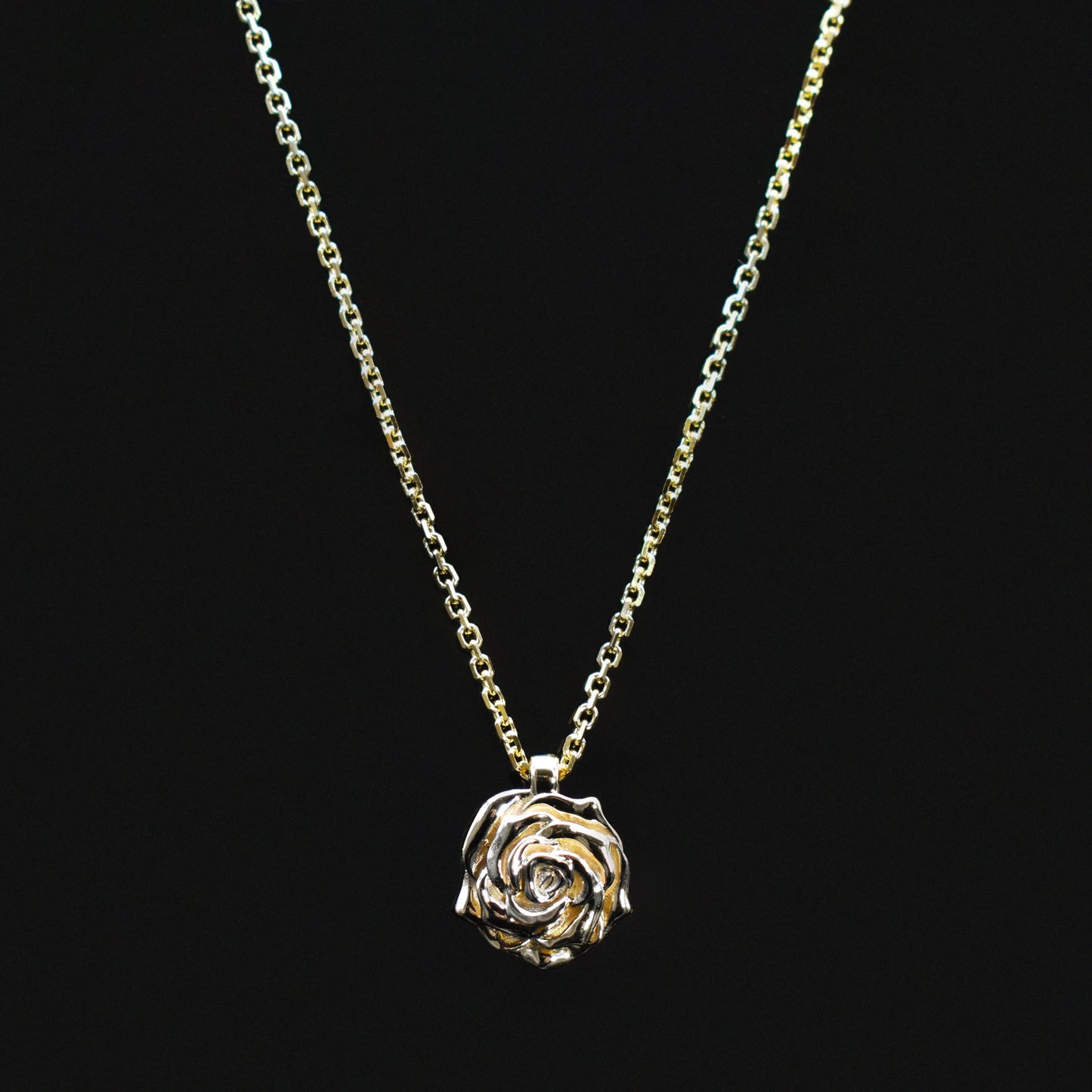 rose pendant gold yellow 14k necklace chain mini small minimal