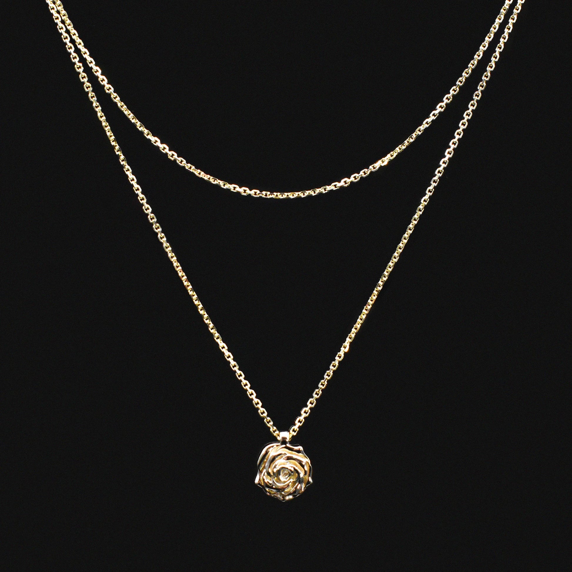 rose cremation necklace with ashes inside