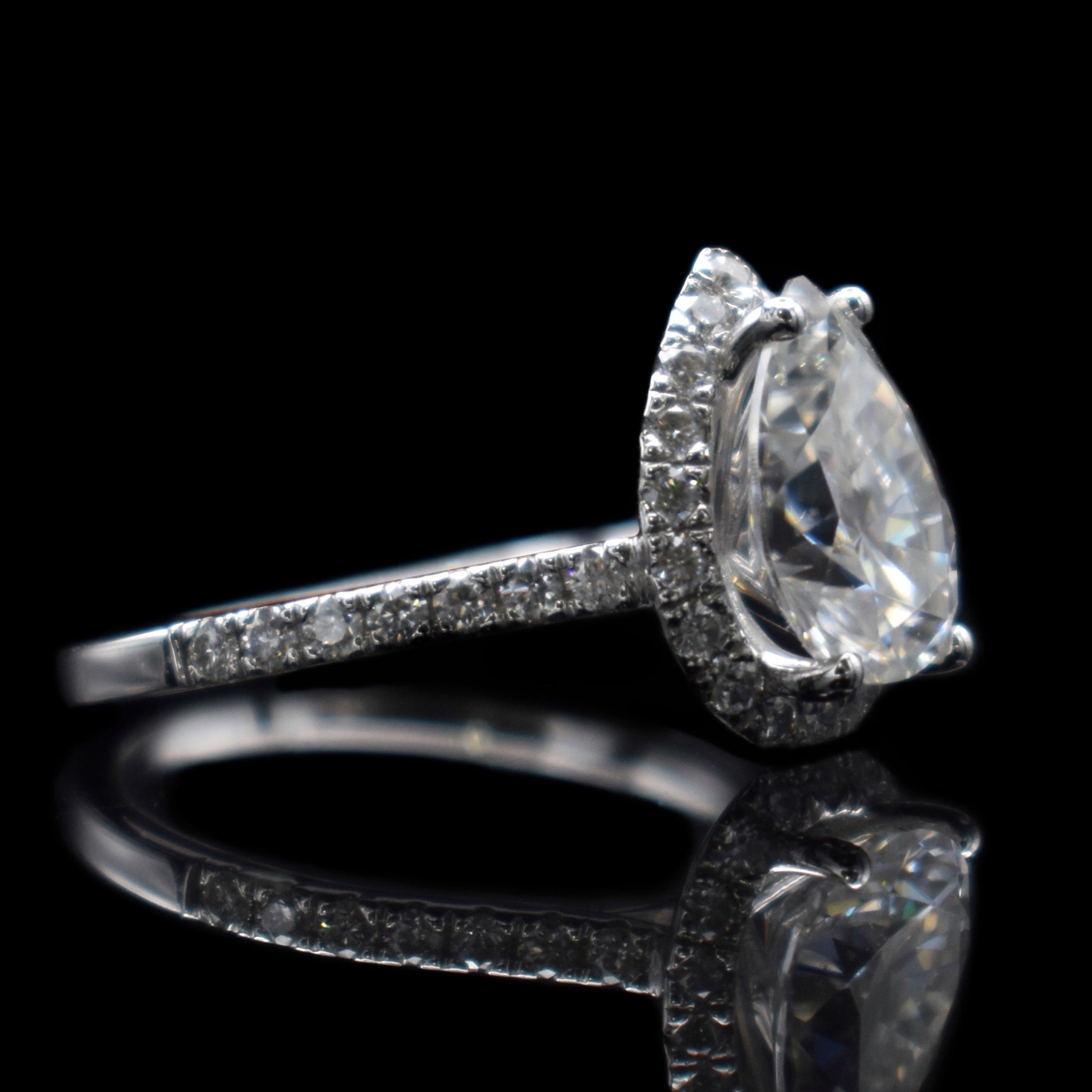 White sapphire pear shaped 2025 engagement rings