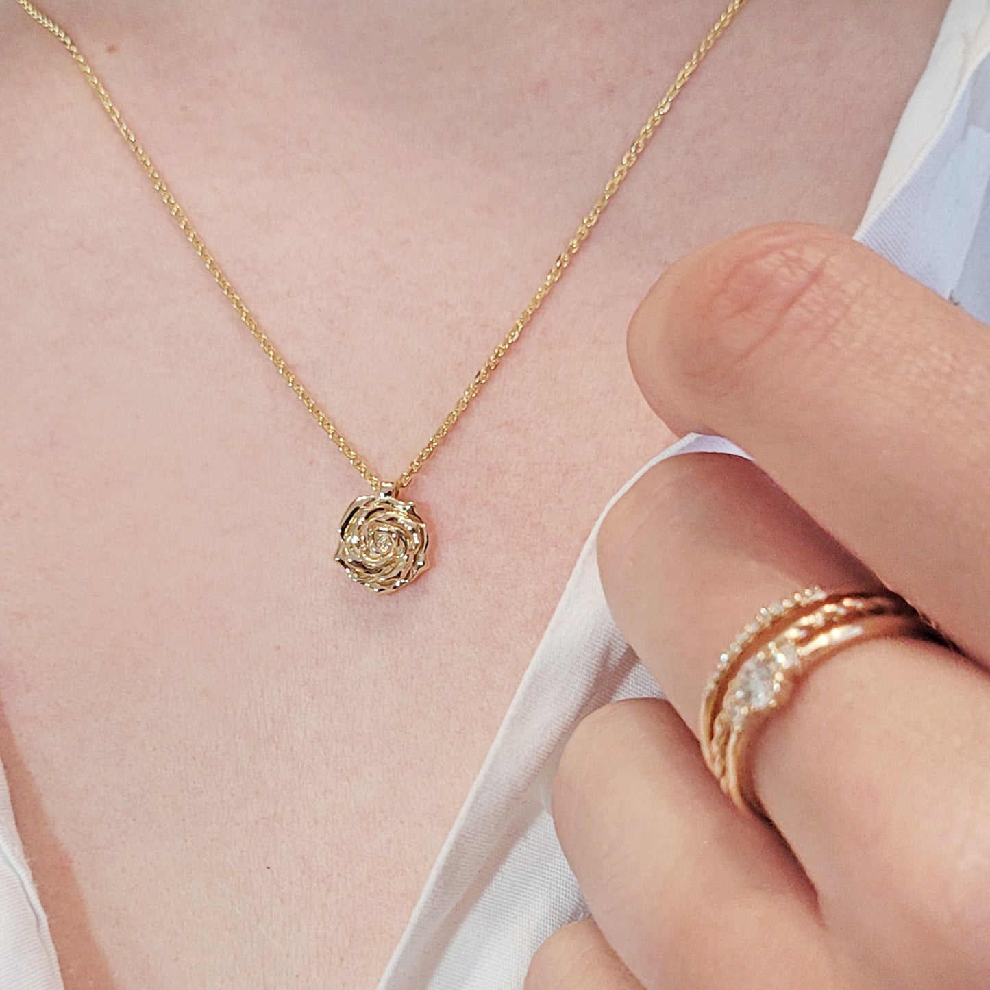 cremation rose gold yellow pendant necklace small