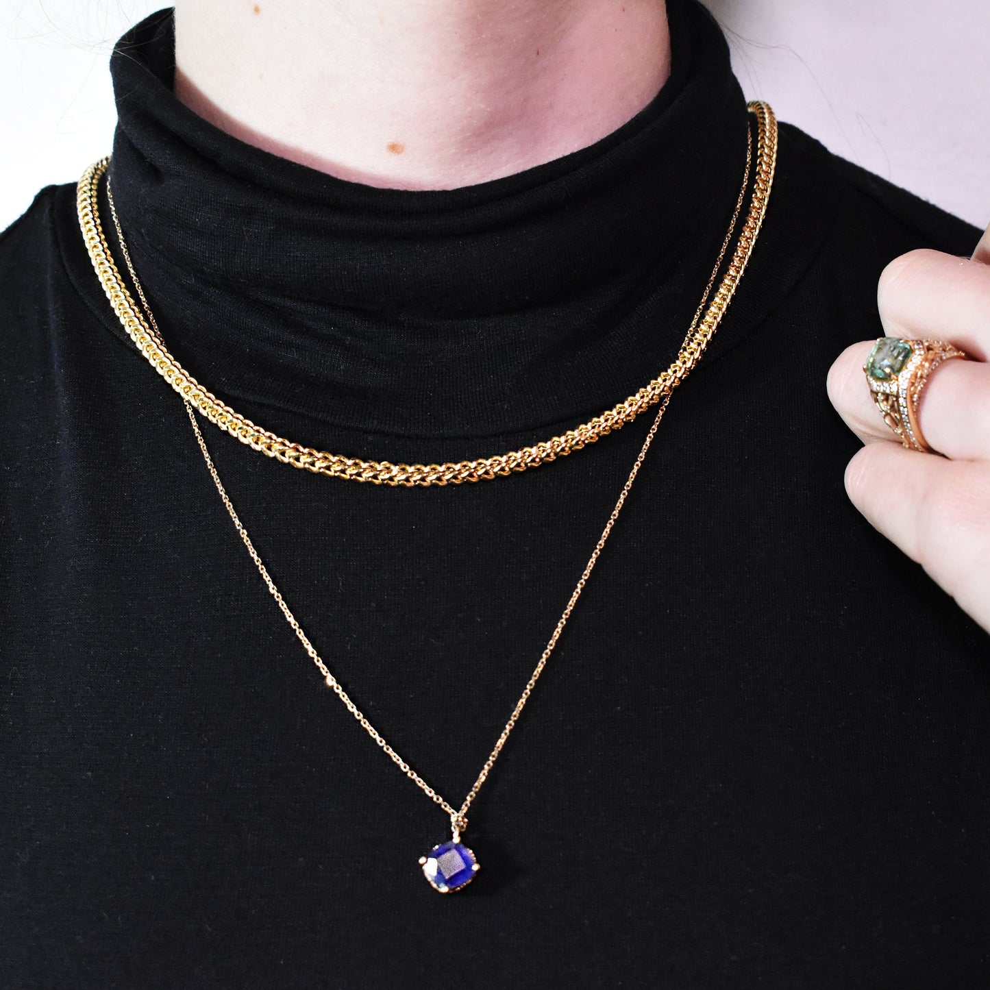 yellow gold chain franco style necklace 14k