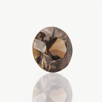 Natural brown sapphire, round brilliant cut gemstone, 1ct