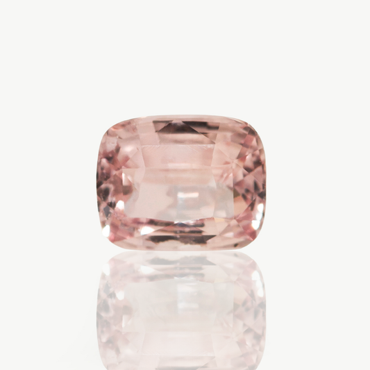 1.04ct peachy pink padparadscha sapphire, cushion cut gemstone