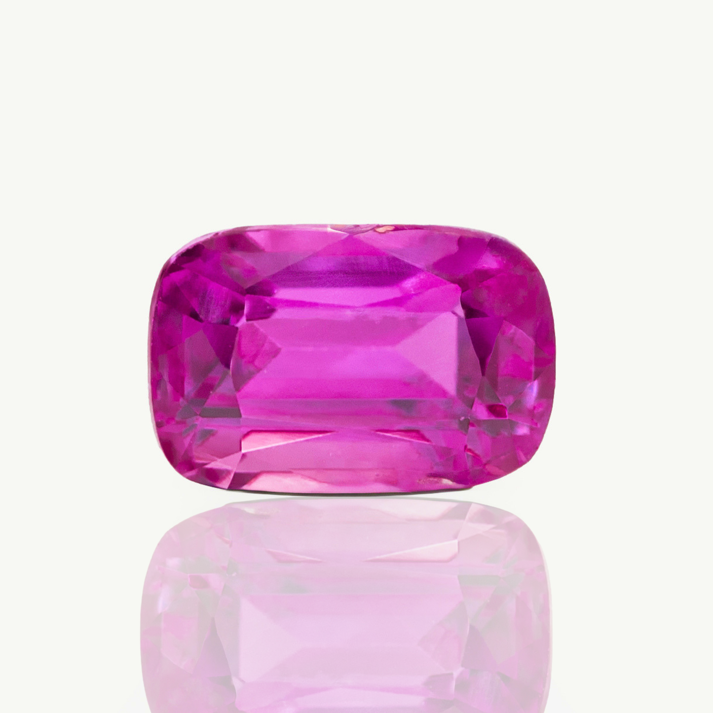 vivid hot pink sapphire, elongated cushion cut loose gemstone
