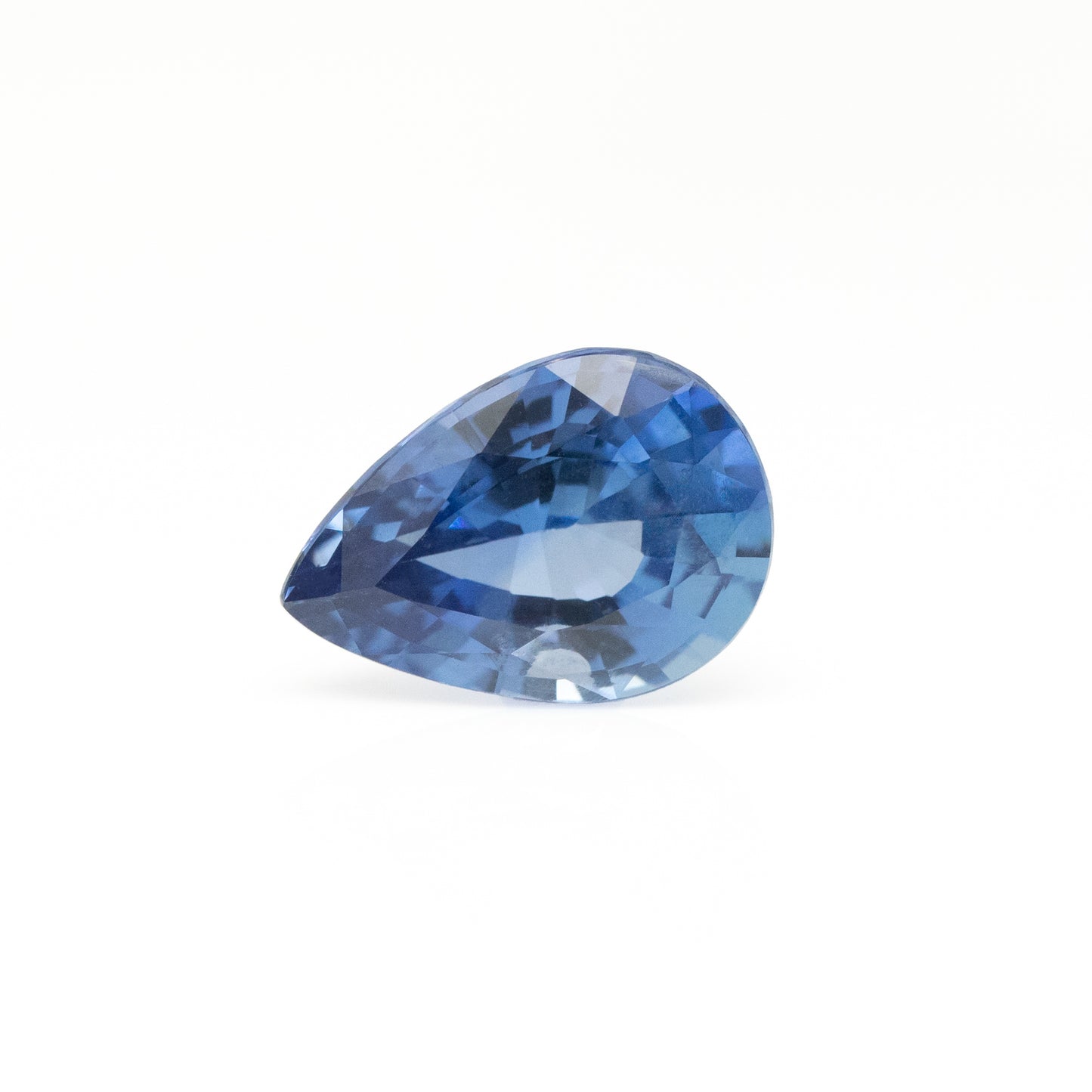 natural blue sapphire pear cut sideways 3 carat