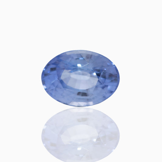 Medium light blue sapphire oval cut loose gemstone
