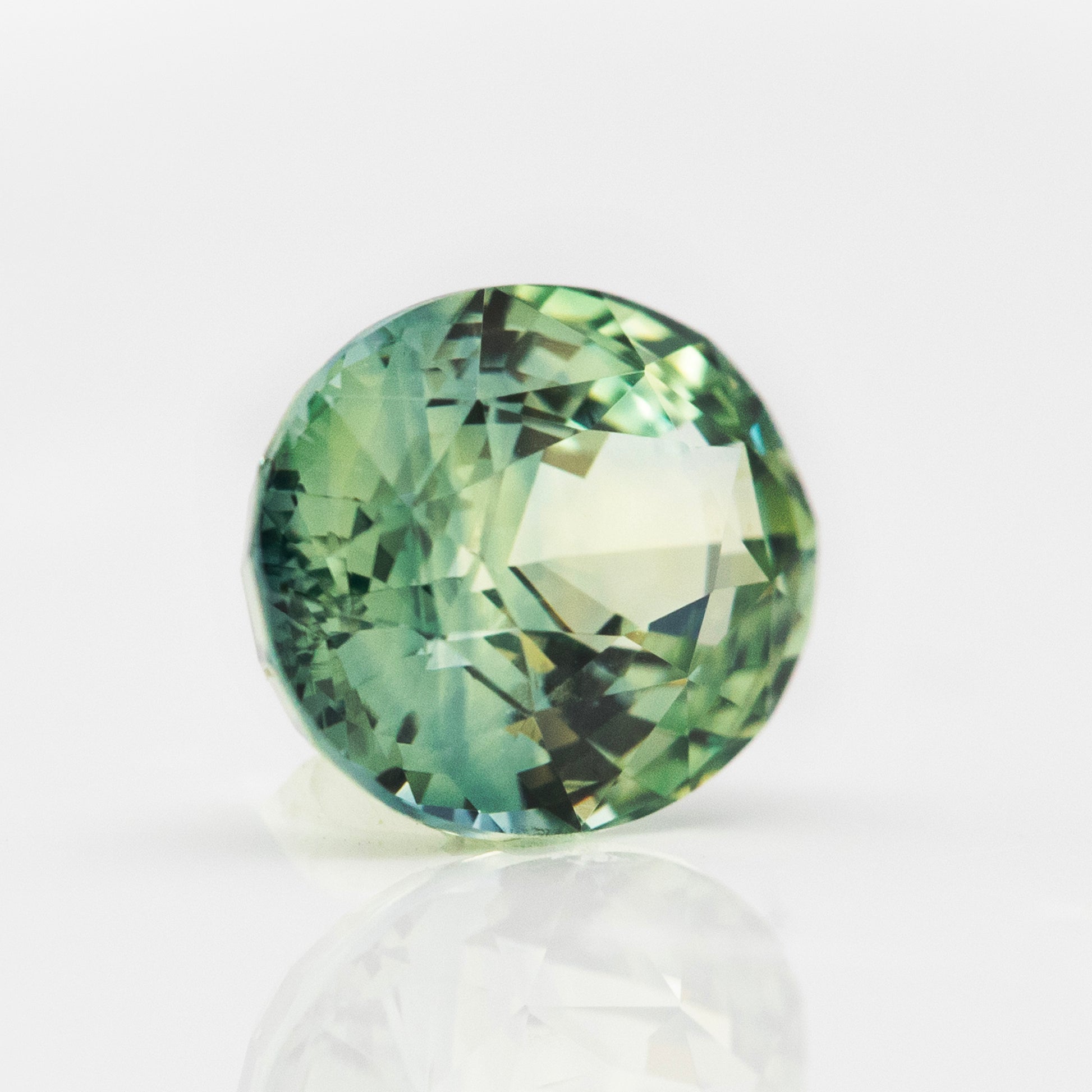 2.36ct green sapphire, no heat natural gemstone, teal undertones