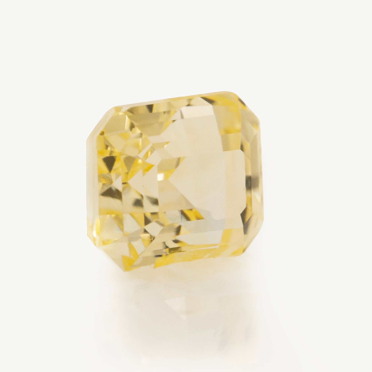 Canary yellow sapphire, emerald cut, natural loose gemstone