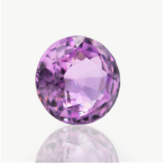 light purple sapphire, round gemstone, 3.6ct large