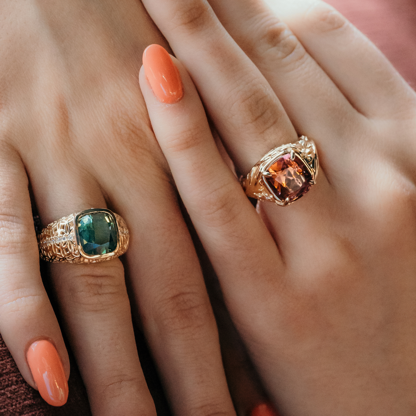 floral tourmaline ring