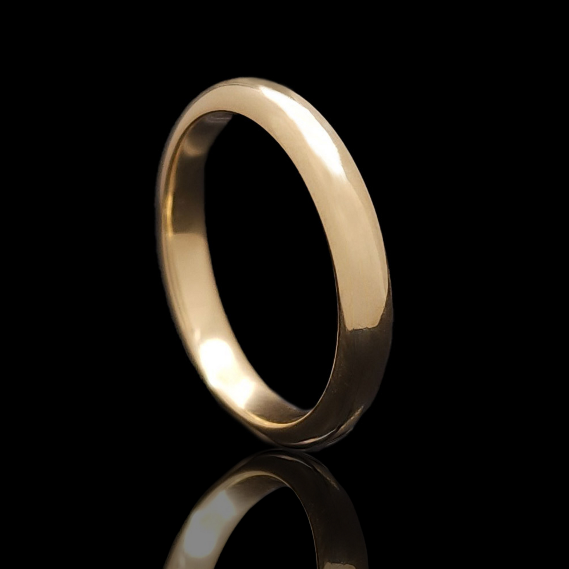 3mm gold domed unisex band
