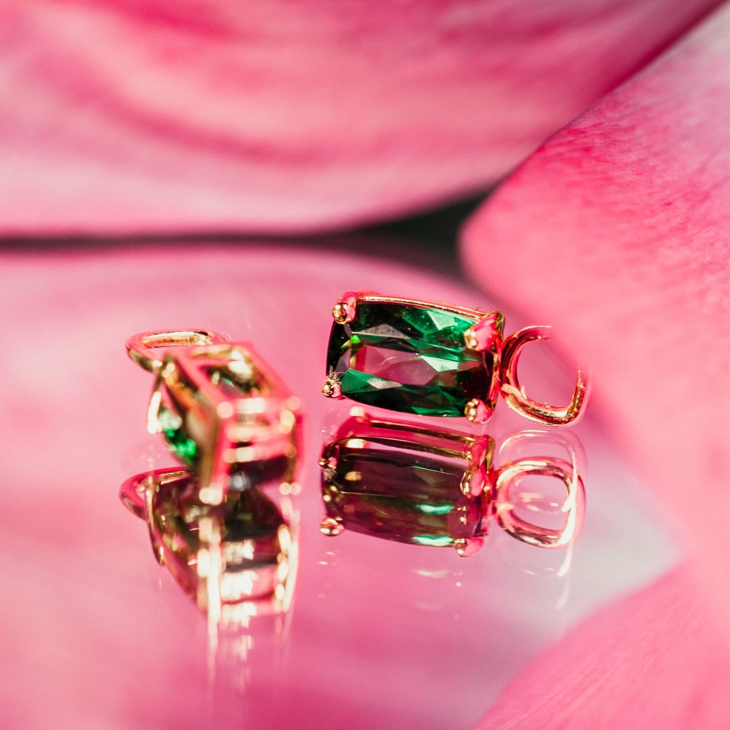 Removable Tourmaline Birthstone Charms for Diamond Huggies