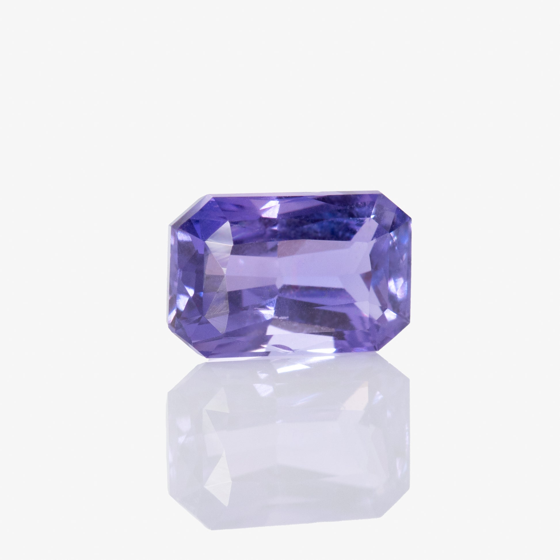 violet sapphire emerald cut for engagement ring
