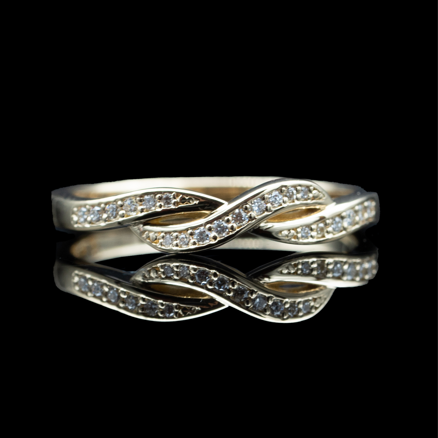 Twisted diamond eternity wedding Band ring
