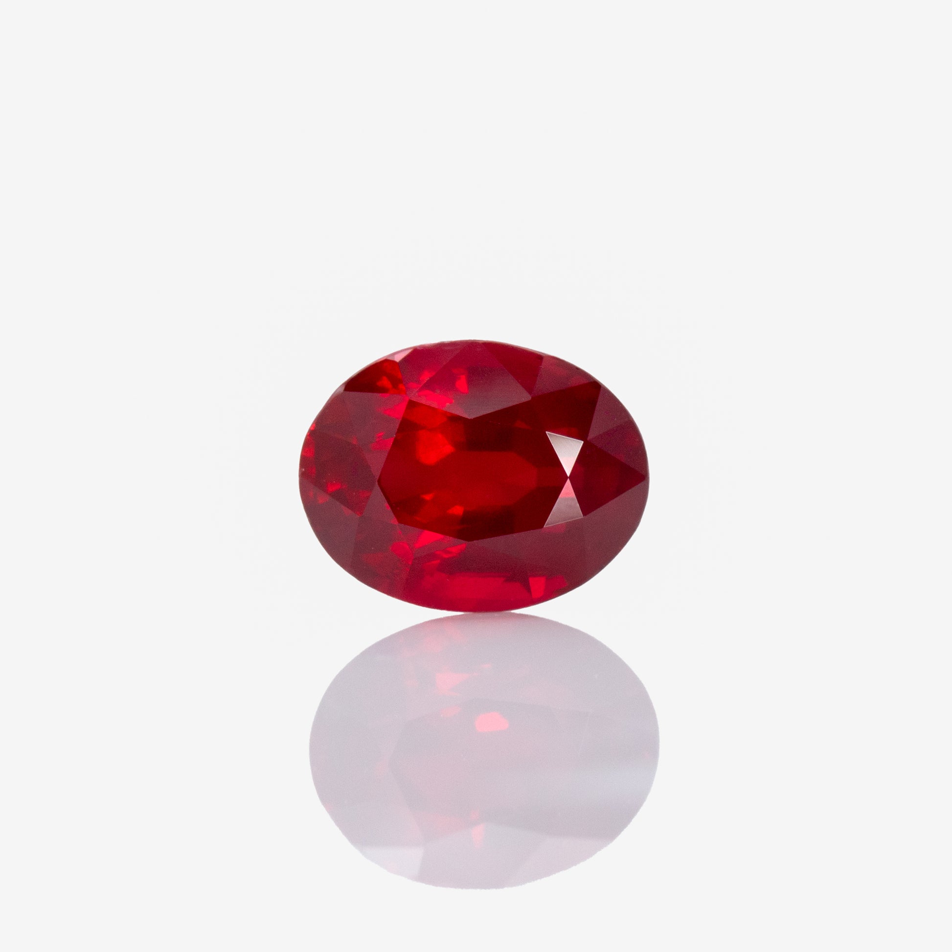 oval cut red ruby gemstones