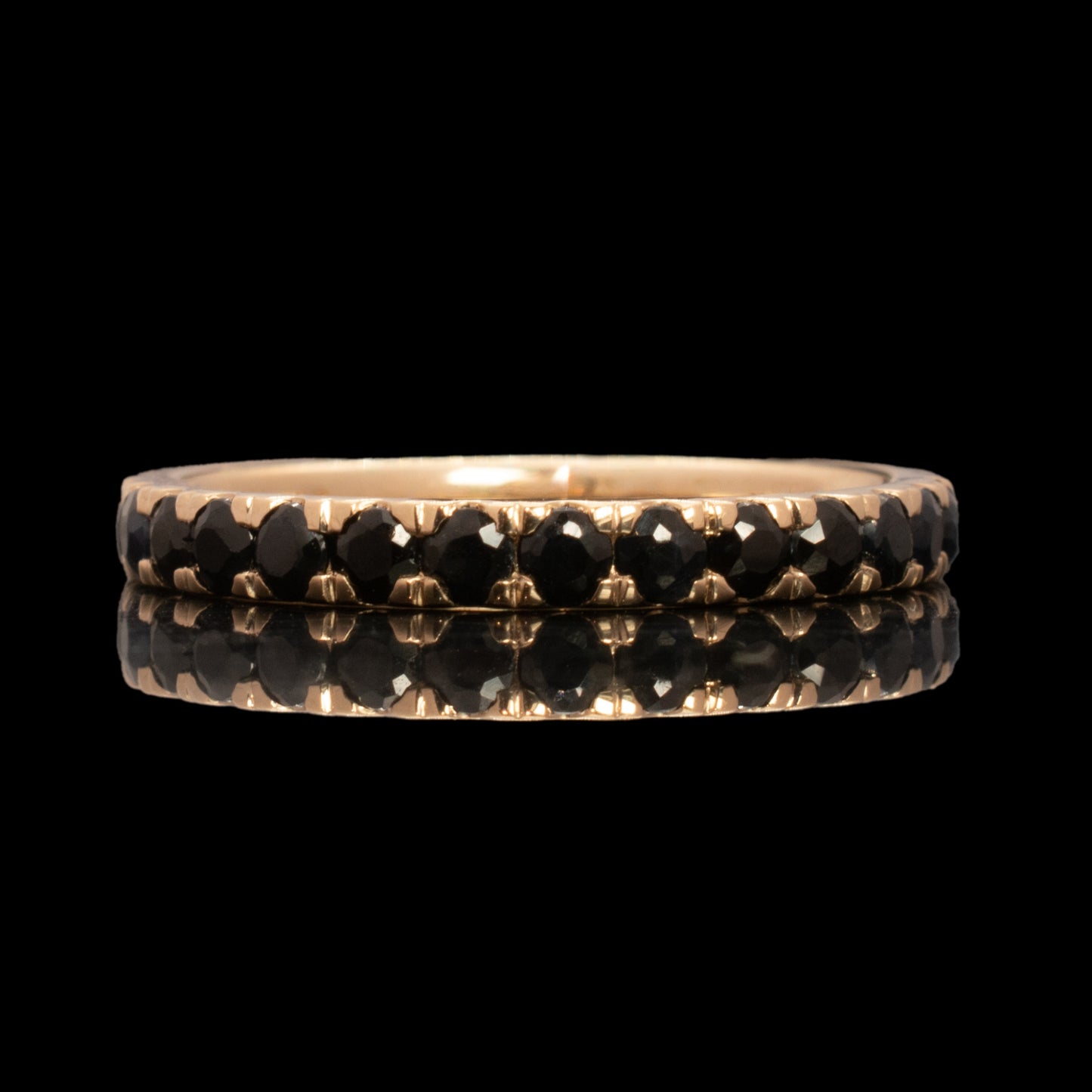 ring stackable eternity 3/4 band sapphire black 