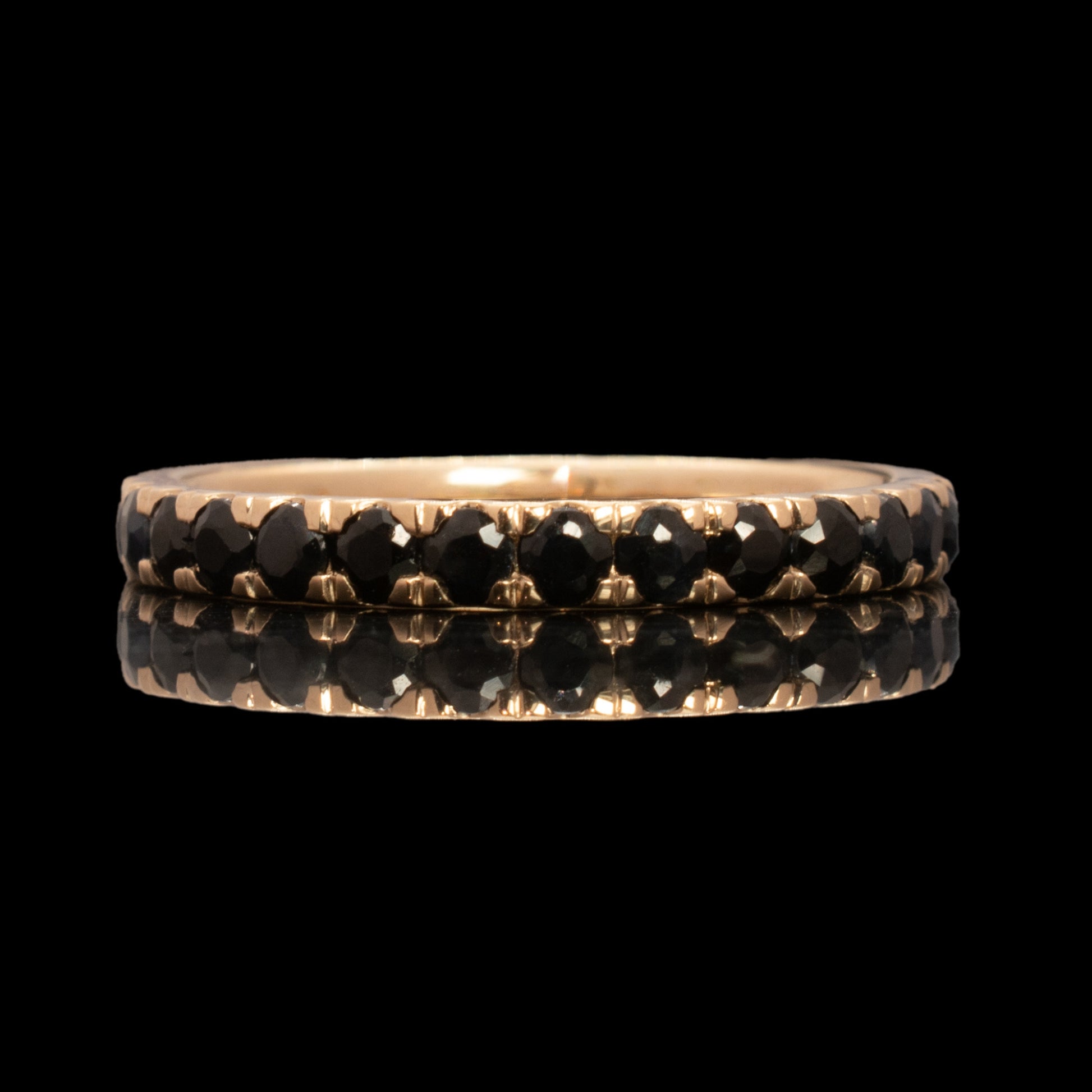 ring stackable eternity 3/4 band sapphire black 