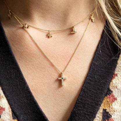necklace ashes cremation diamonds and birth stone cross 
