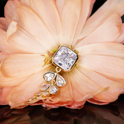 Floral diamond bridal earrings natural 3cts
