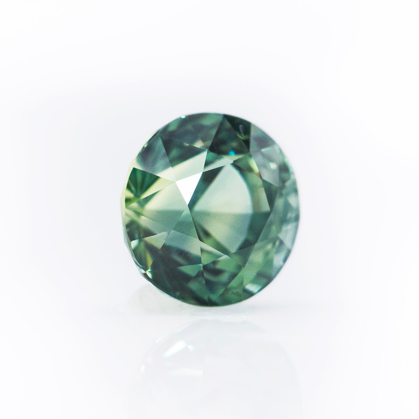 2.1ct round green sapphire, no heat for engagement ring
