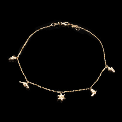 western fashion charm bracelet with cowboy boots