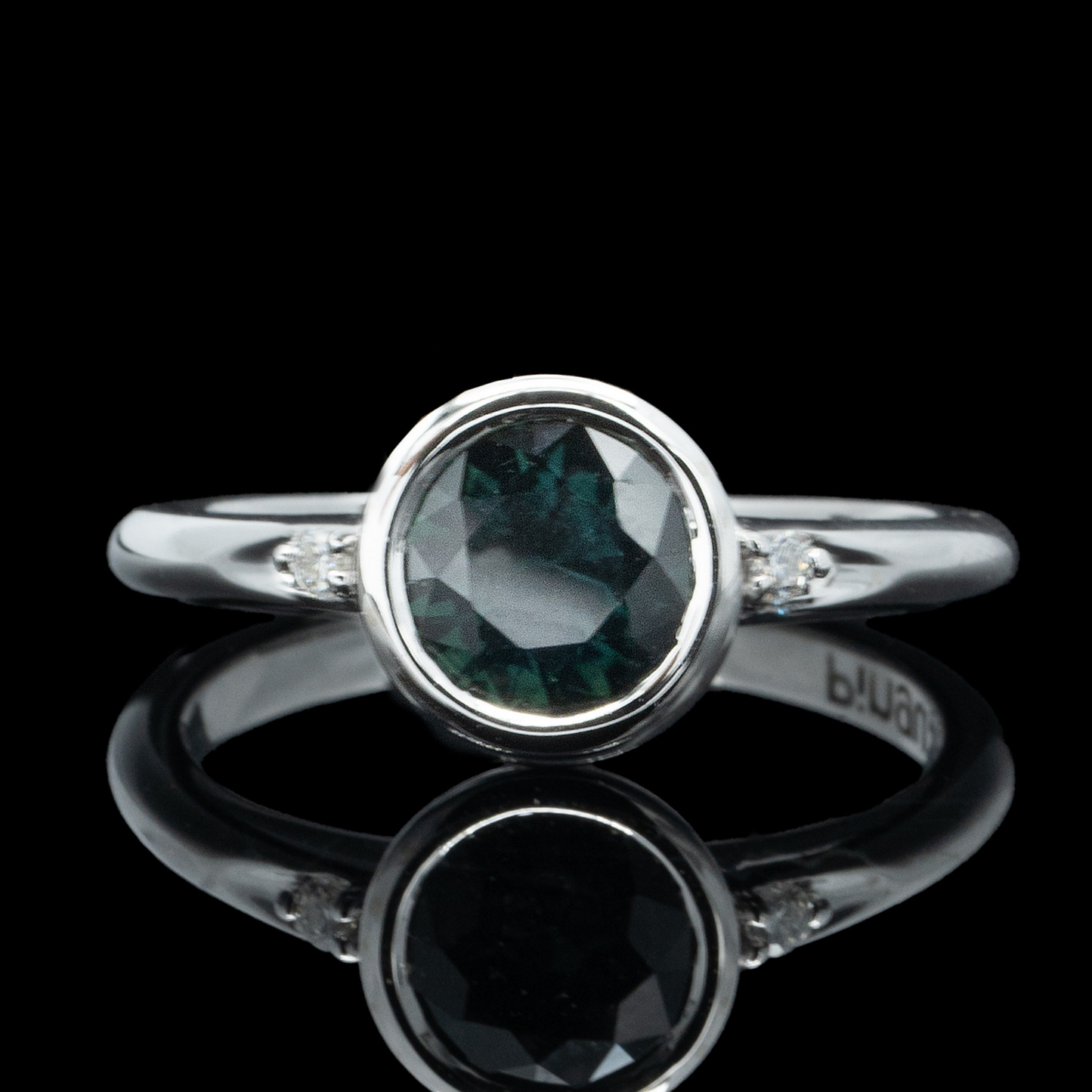 teal sapphire cremation ring