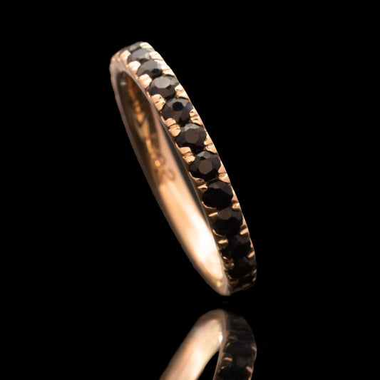 stackable black sapphire gold eternity ring