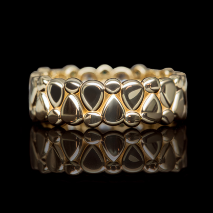 gold bubble cigar band in gold for women