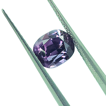 color change garnet cushion cut gemstone teal to purple
