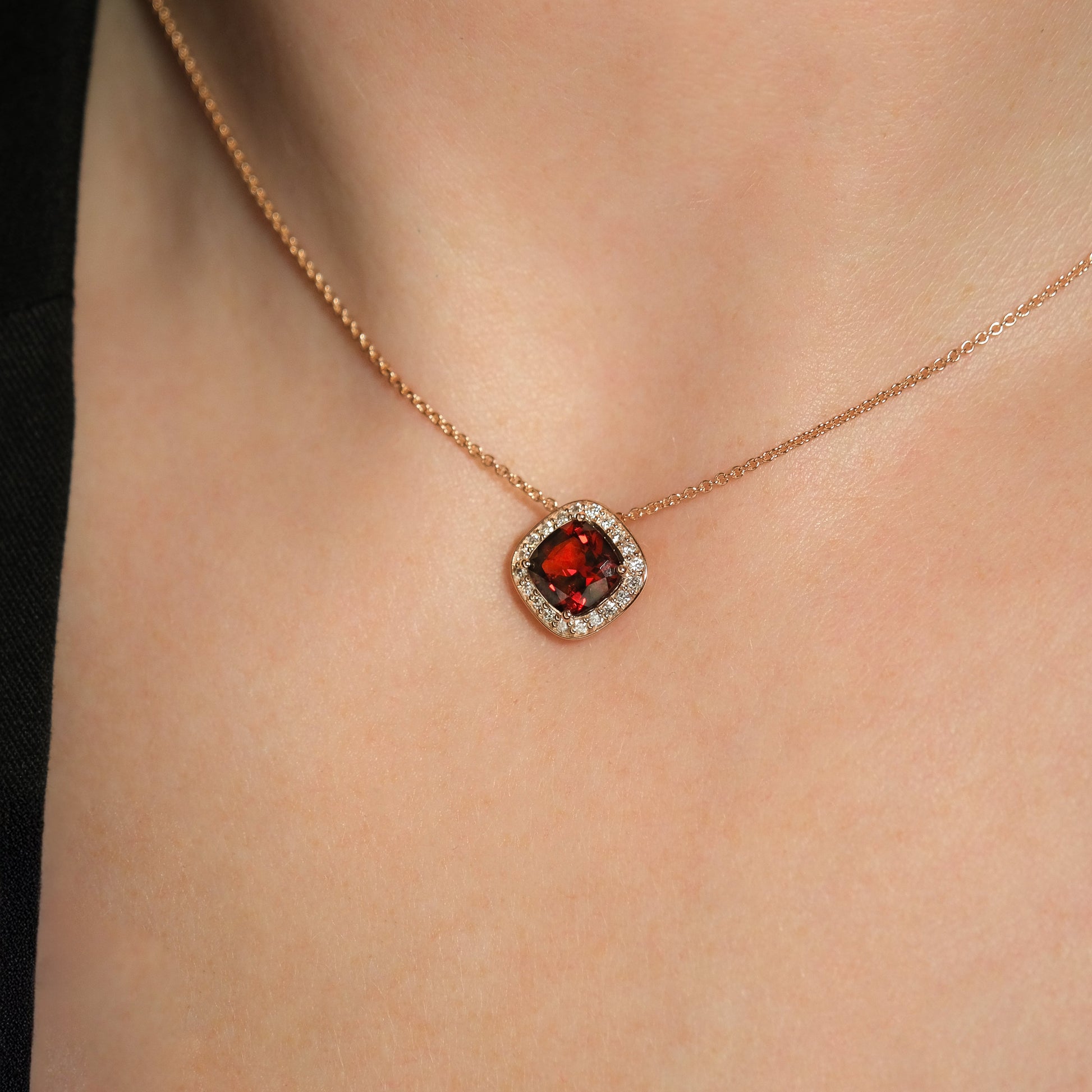Garnet birthstone necklace with ashes. Urn necklace keepsake
