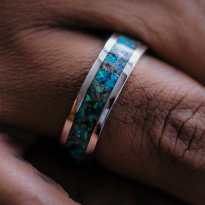 opal men's rings in gold