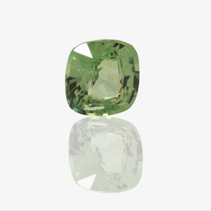 natural green sapphire cushion cut 3.05ct